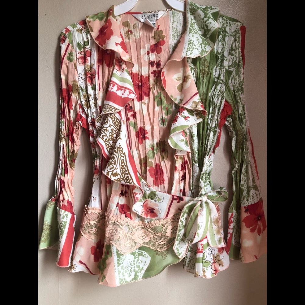 Multicolor ann Taylor ruffled blouse